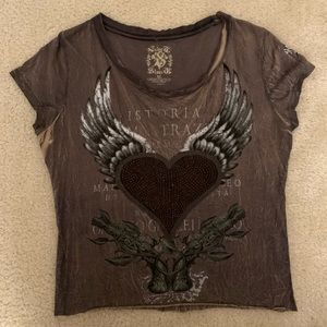 Vintage bedazzled top